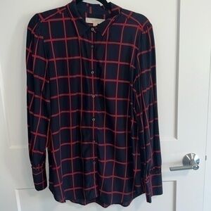 Loft buttoned down black and red top - size medium
